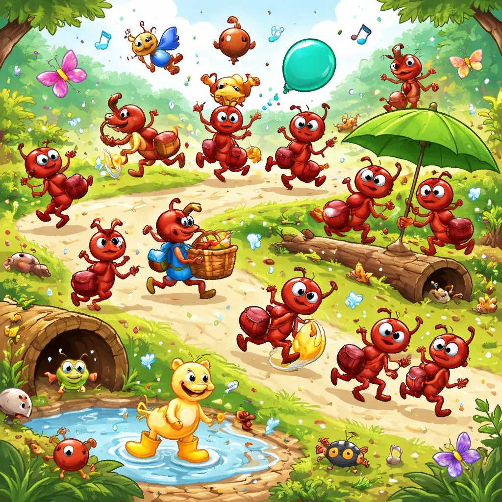 Apa Saja Aksi dan Kata-Kata yang Menyenangkan dalam Lagu "The Ants Go Marching" untuk Anak-Anak?