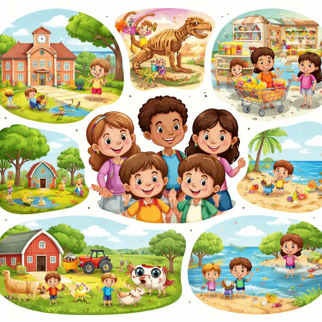 শিশুদের ইংরেজি শেখার এবং বর্ণনা করার জন্য সবচেয়ে সাধারণ এবং উপযোগী স্থানগুলো কী?