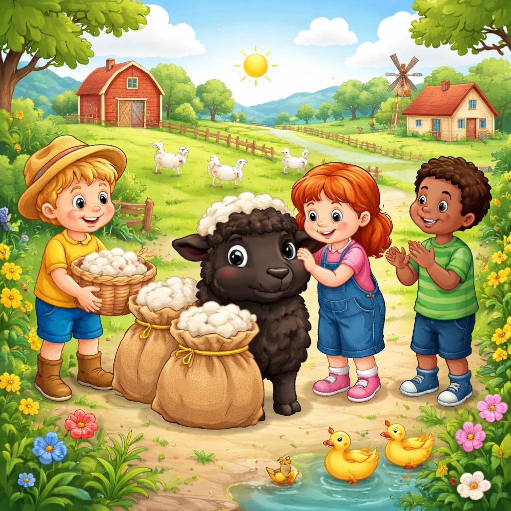 Quais são as palavras originais e educativas de 'Baa Baa Black Sheep' para ensinar inglês?