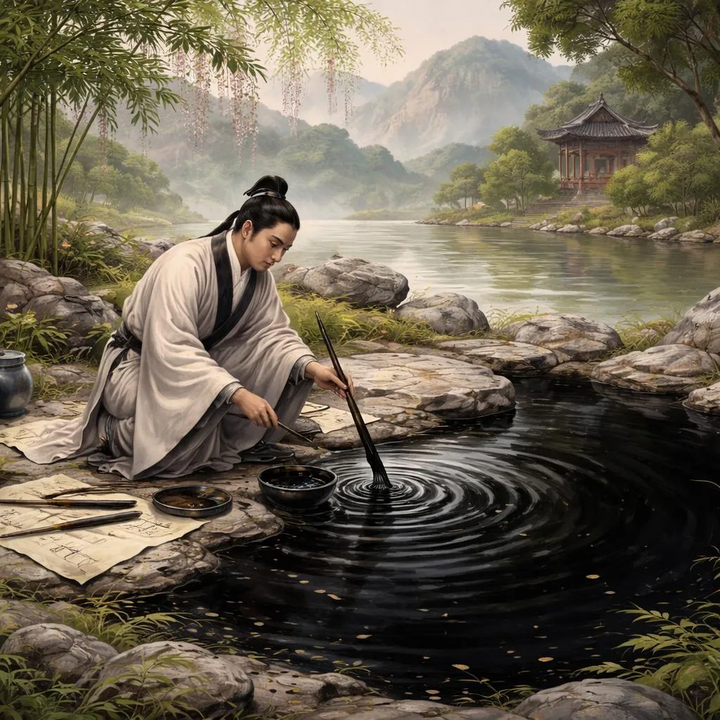 ¿Qué calígrafo practicó tanto que convirtió un estanque completamente negro? Historia de celebridades: Wang Xizhi