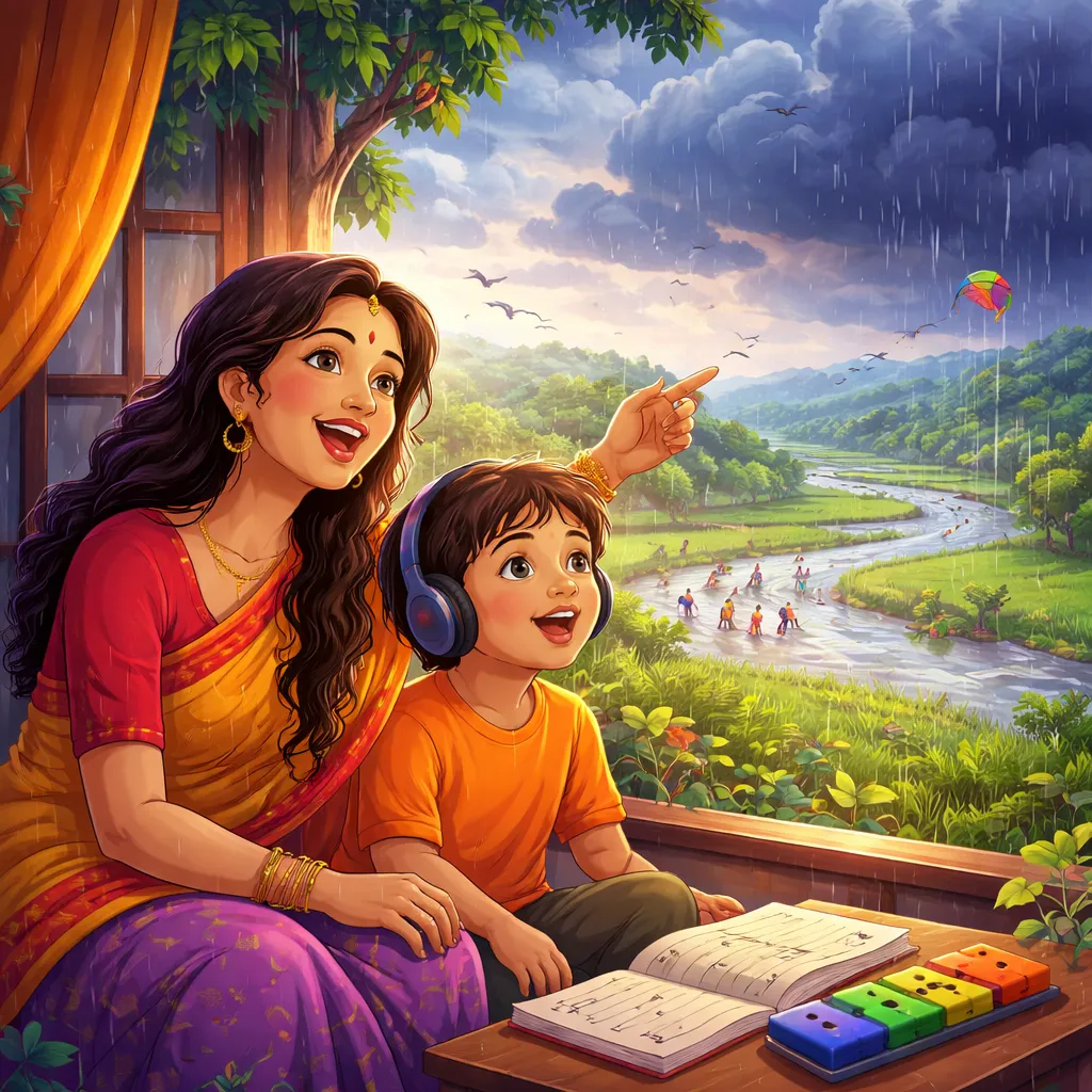 Was ein bengalisches Lied wie „Komm, oh Monsunwolken (আয় রে আয়, কালো মেঘ)“ Ihrem Kind über Hoffnung und englische Laute beibringen kann?