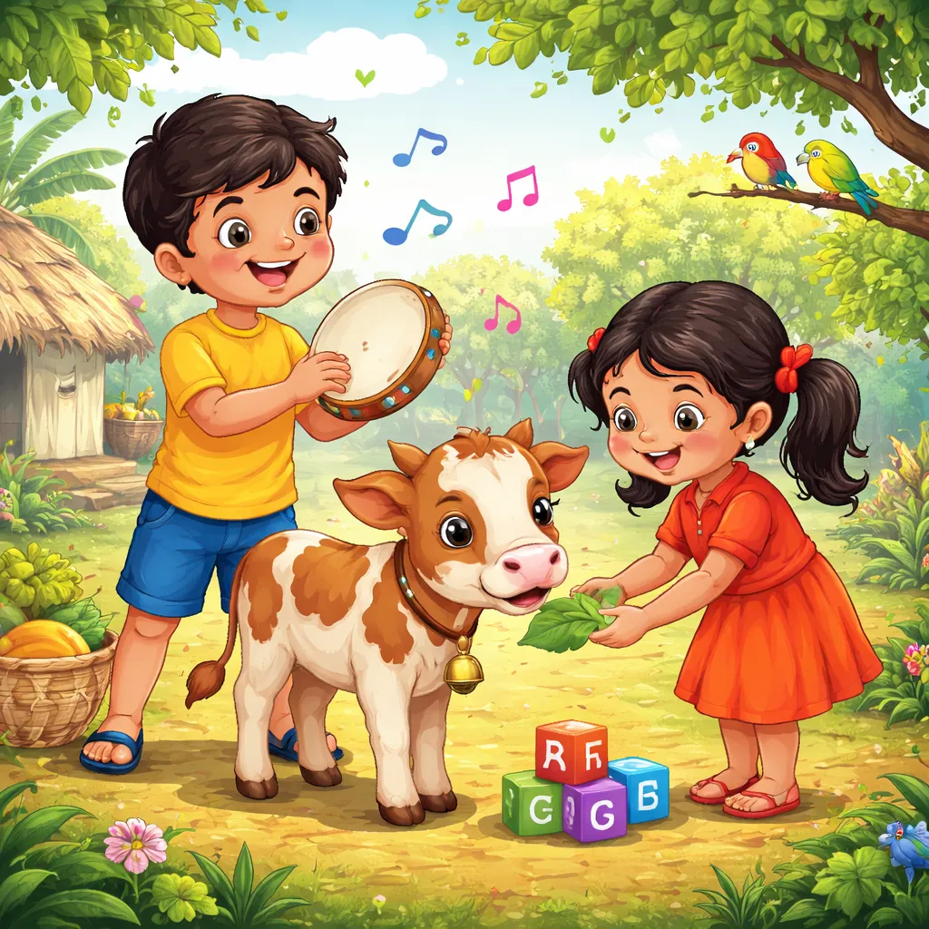 Was ein bengalisches Lied wie „Die kleine Kuh (গরু)“ Ihrem Kind über Freundlichkeit und englische Laute beibringen kann?