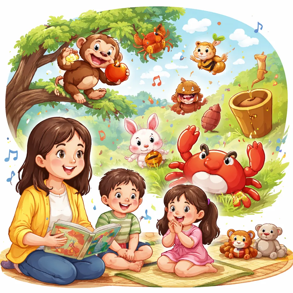 What Can a Japanese Song Like “The Monkey and the Crab (さるかに合戦)” Teach Your Child About Fairness and English Sounds?