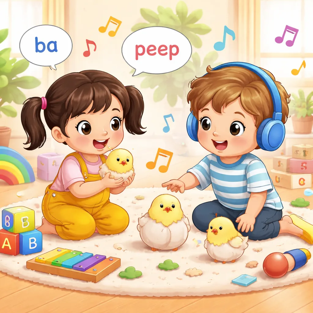 ما الذي يمكن أن يعلمه طفلًا أغنية كورية مثل "فرخ صغير (병아리)" عن النمو والأصوات الإنجليزية؟