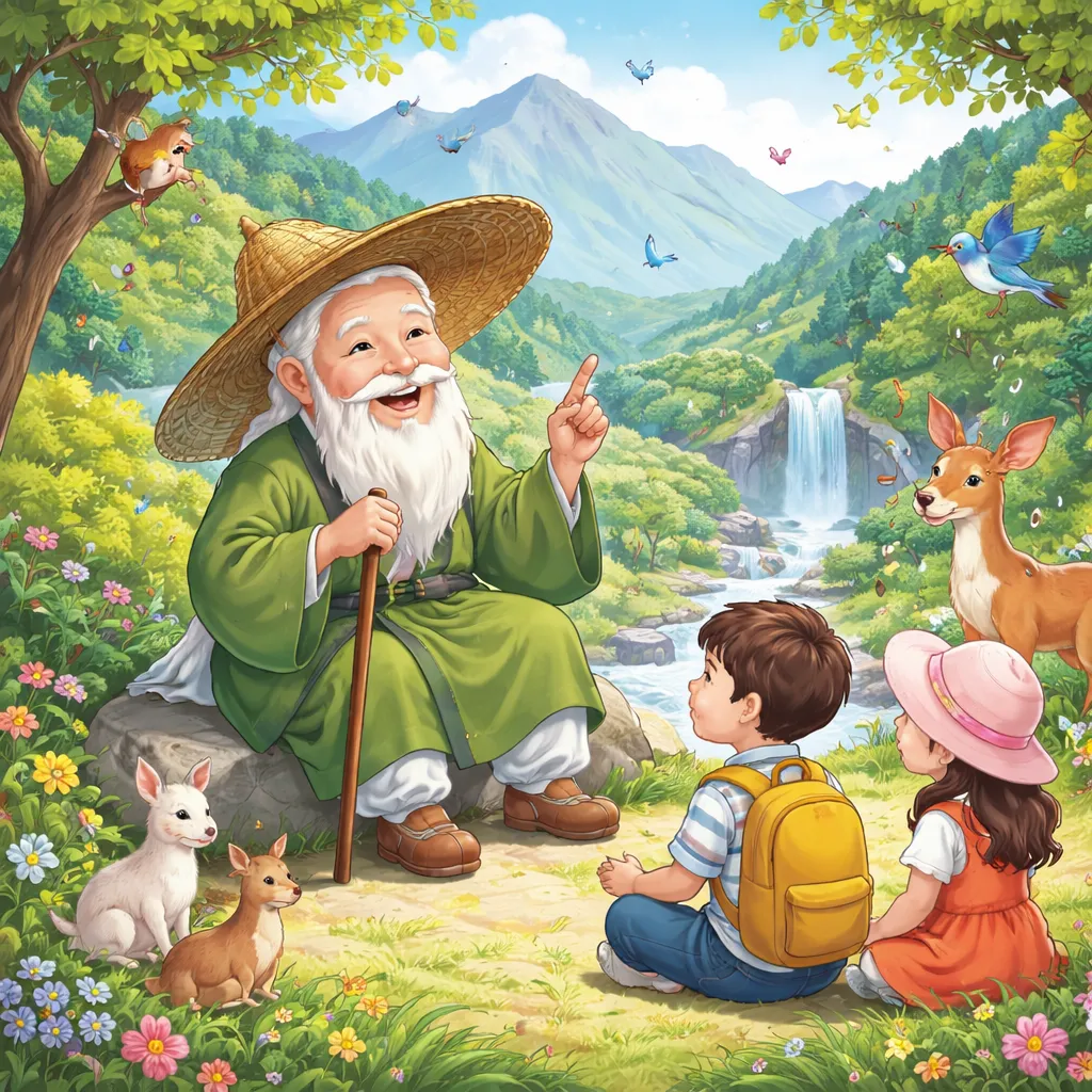 ما الذي يمكن أن يعلمه طفلًا أغنية كورية مثل "الجد الجبلي (산할아버지)" عن الطبيعة والأصوات الإنجليزية؟