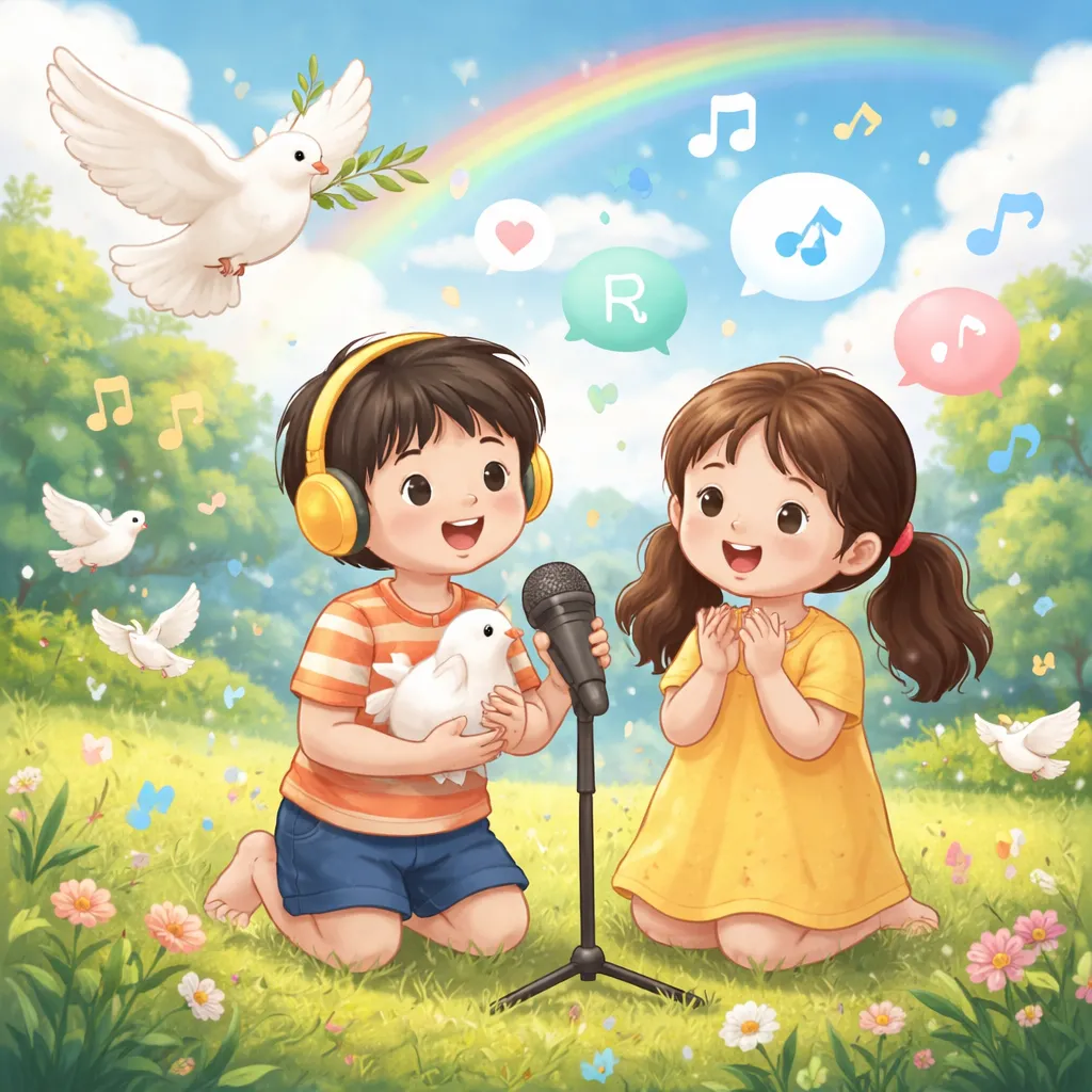 ما الذي يمكن أن يعلمه طفلَك أغنية كورية مثل "الحمامة البيضاء الصغيرة (흰둥이)" عن السلام وأصوات اللغة الإنجليزية؟