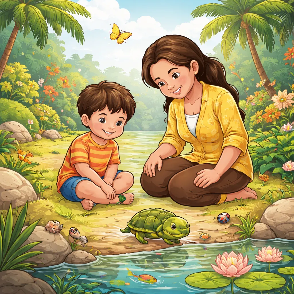 ماذا يمكن أن يعلم طفلك أغنية إندونيسية مثل "السلحفاة الصغيرة" عن الصبر باللغة الإنجليزية؟