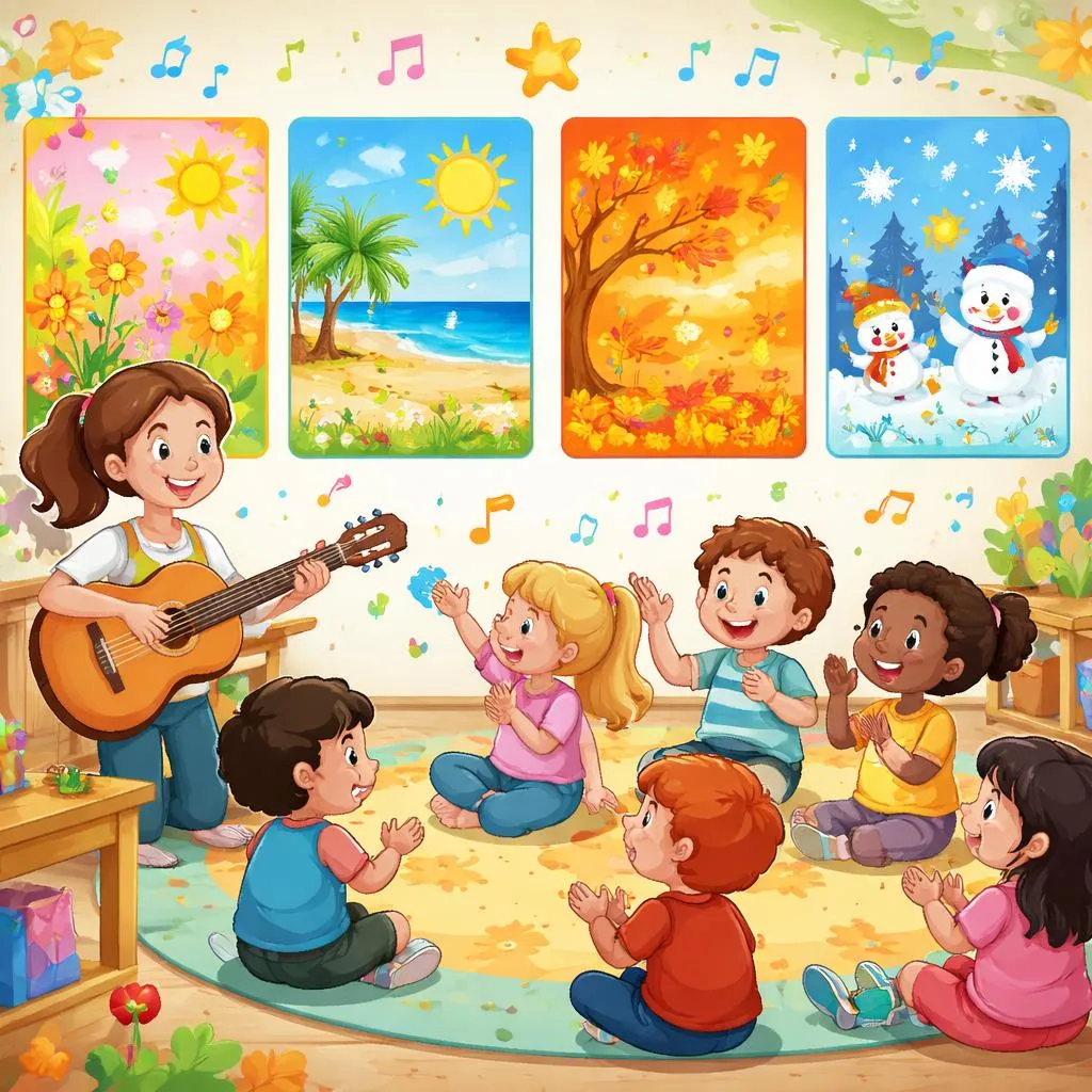 Чему дети могут научиться из текста веселой песни о временах года в классе?