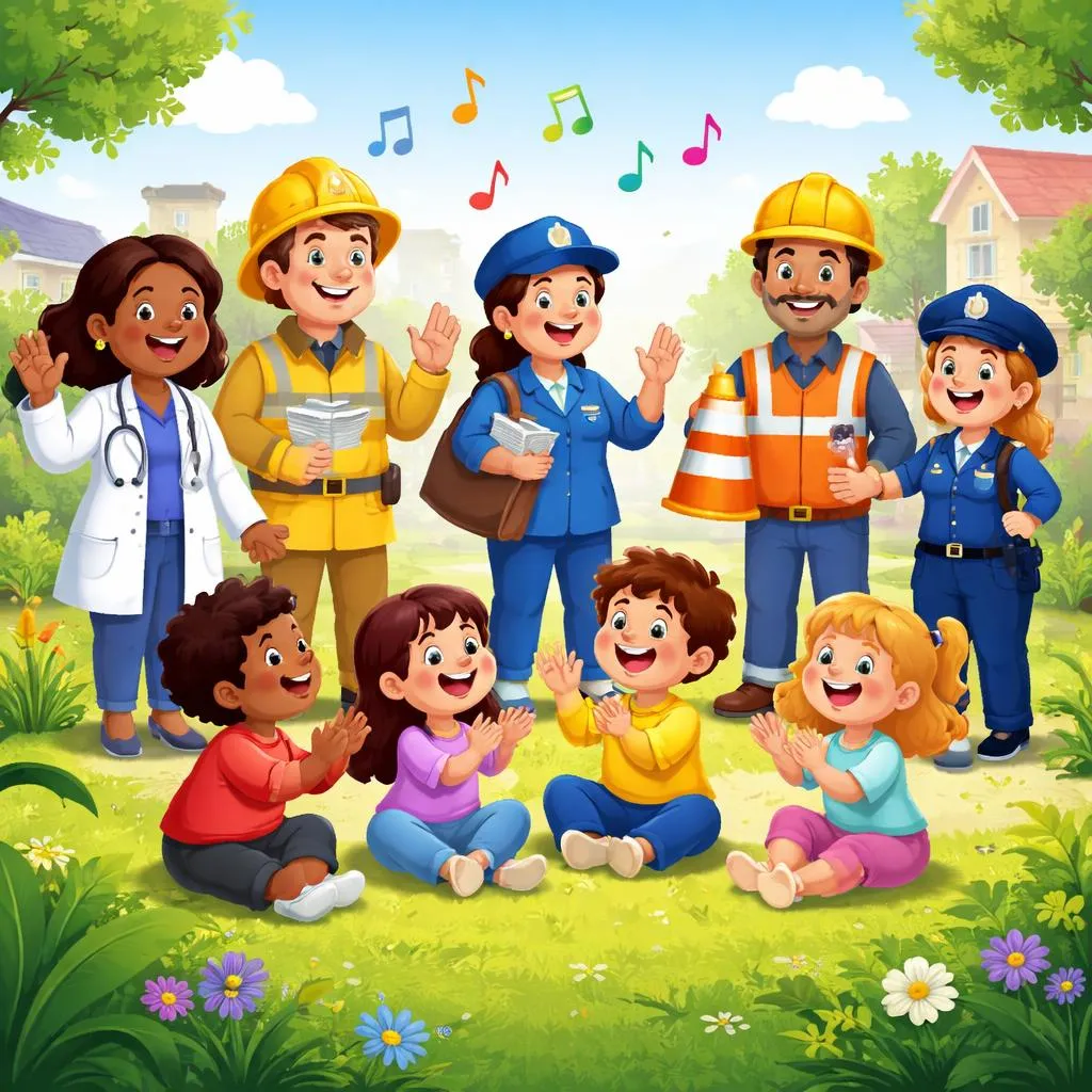 社区帮手歌教孩子们了解重要工作