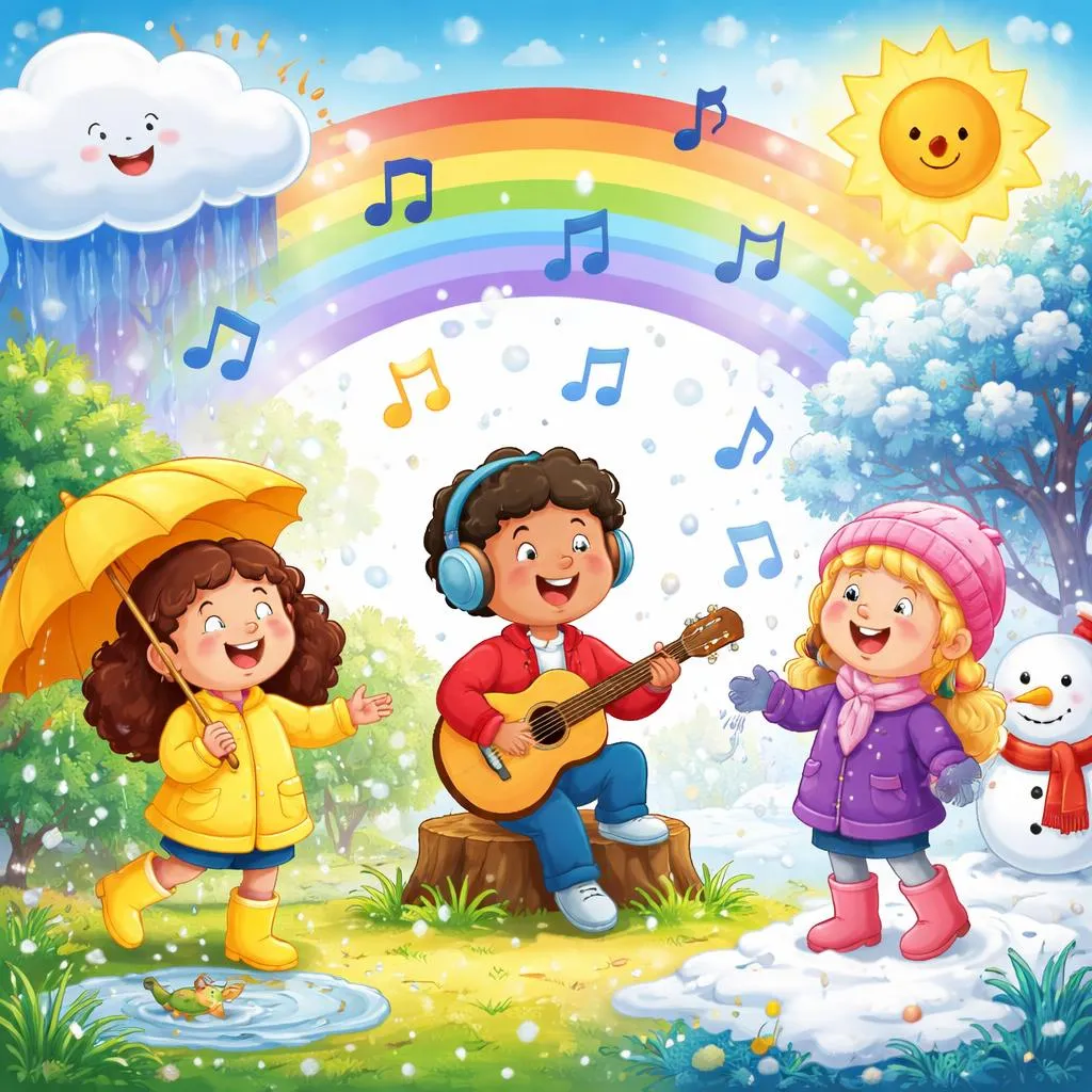 天气歌曲歌词能教给孩子们关于太阳、雨和雪的什么？