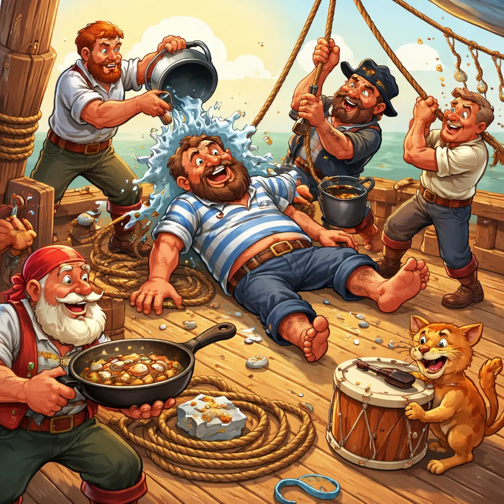 ما هي الحلول الإبداعية التي يمتلكها الطاقم للبحار السكران؟