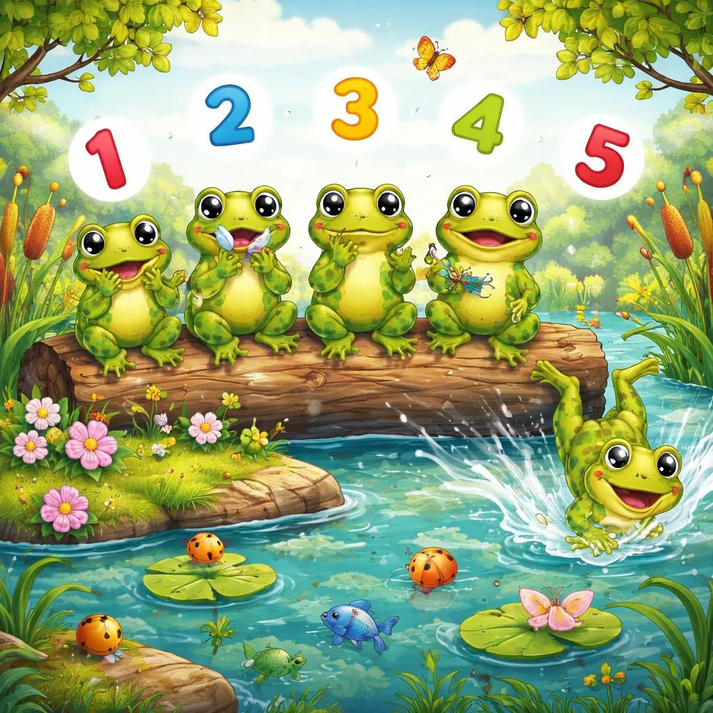 Apa yang Diajarkan Lirik 5 Katak Hijau Bintik-bintik kepada Kita tentang Berhitung dan Kesenangan?
