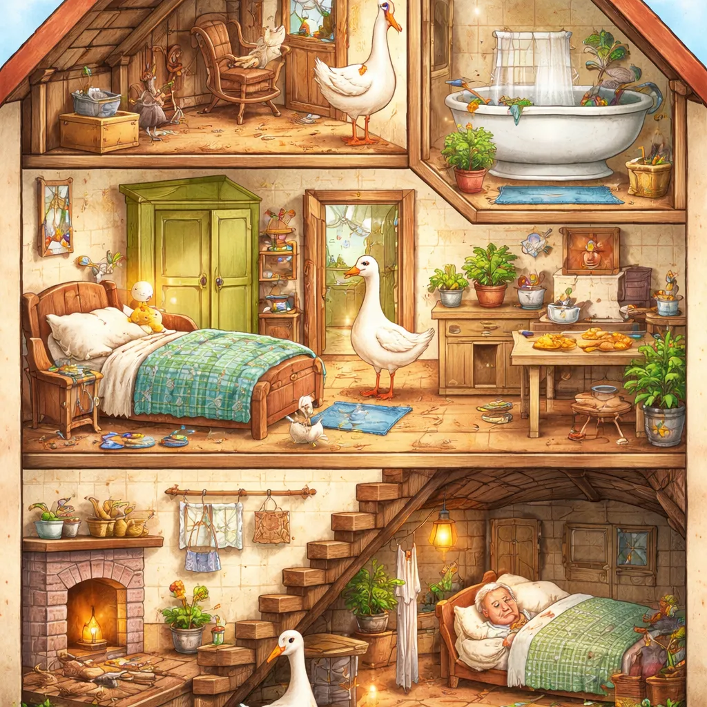 Apa yang Diajarkan Lagu Bahasa Inggris: Goosey Goosey Gander Tentang Rumah dan Kamar?