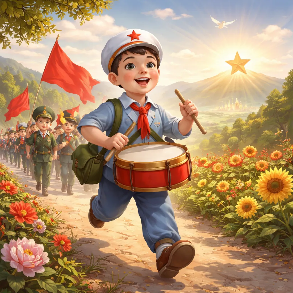 ¿Hacia dónde marcha el pequeño tamborilero (小鼓手) en la canción china?