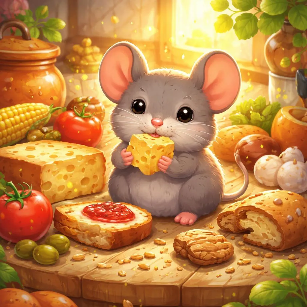 Was frisst die kleine Maus in dem portugiesischen Lied 'O Ratinho'?