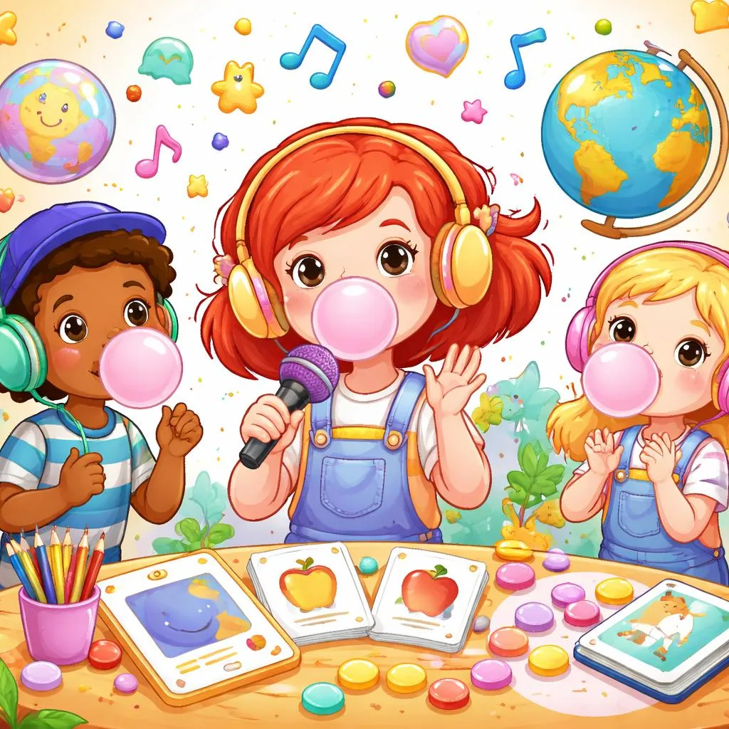 ¿Qué diversión aporta la canción 'Chewing on My Bubblegum' al aprendizaje del inglés?