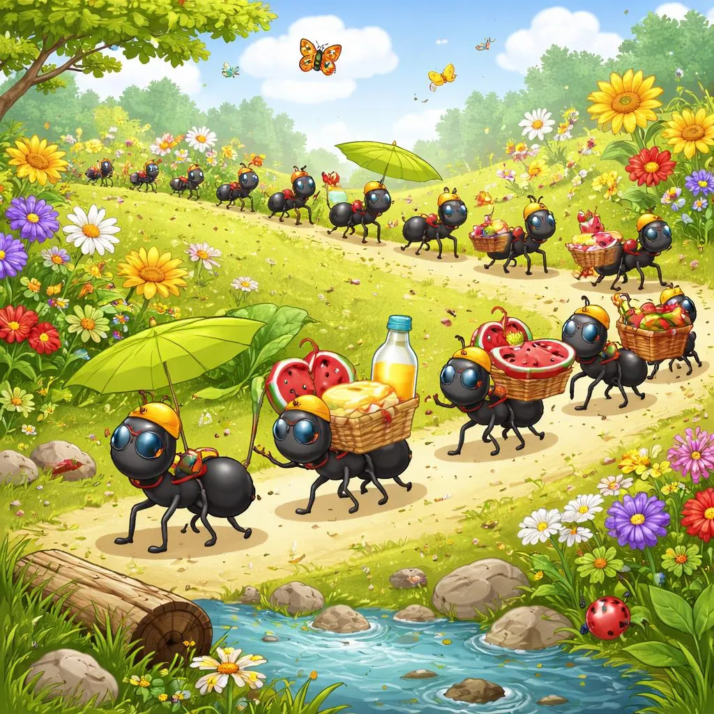 当蚂蚁们在这首经典儿歌中行进时会发生什么？