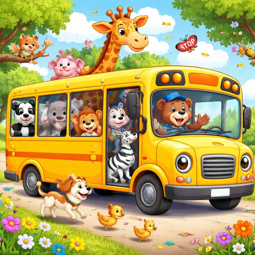 Что Происходит, Когда Мы Сажаем Животных в Автобус в Этой Веселой Детской Песне?