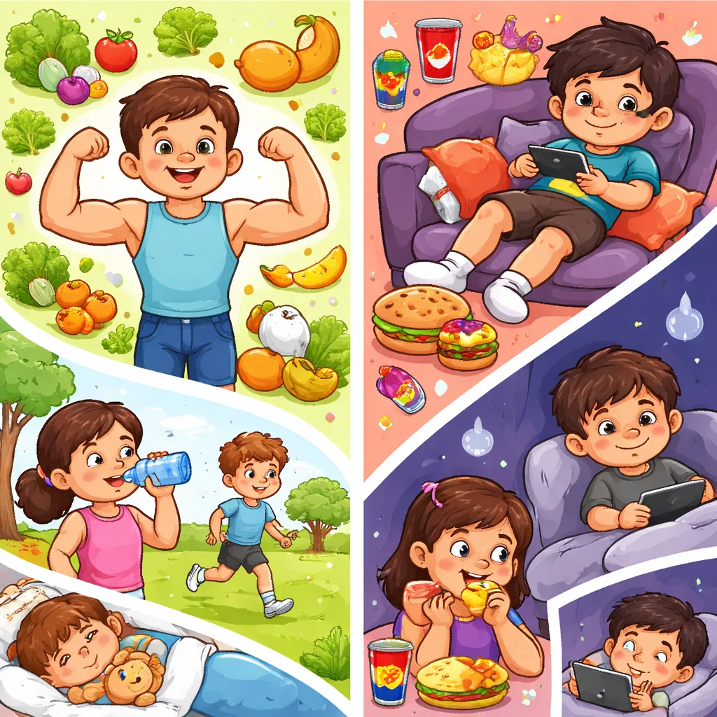 What Helps Your Body Grow Strong? A Fun List of Healthy Habits vs Unhealthy Habits!