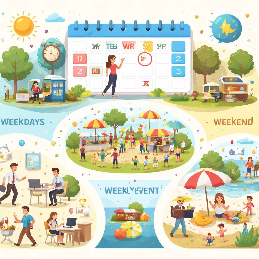 What Is a Week, What Is a Weekly Event, What Is a Weekday, and What Is a Weekend?