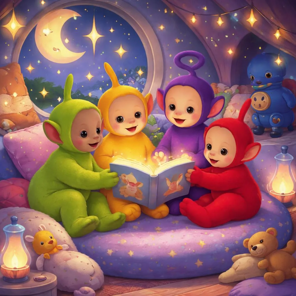 O Que Há Dentro das Histórias para Dormir e Canções de Ninar dos Teletubbies em VHS para Crianças?