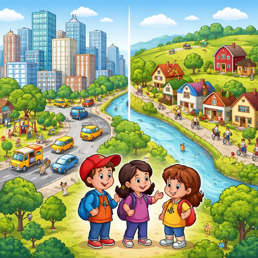 Apa Perbedaan Besar dan Kecil Antara Kota dan Kota Kecil untuk Anak-Anak?