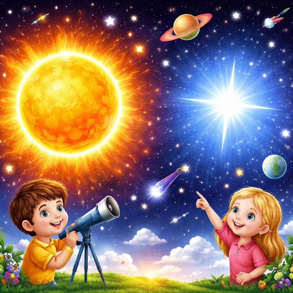 Apa Perbedaan yang Cerah dan Berkilau Antara Bintang dan Matahari untuk Anak-Anak?