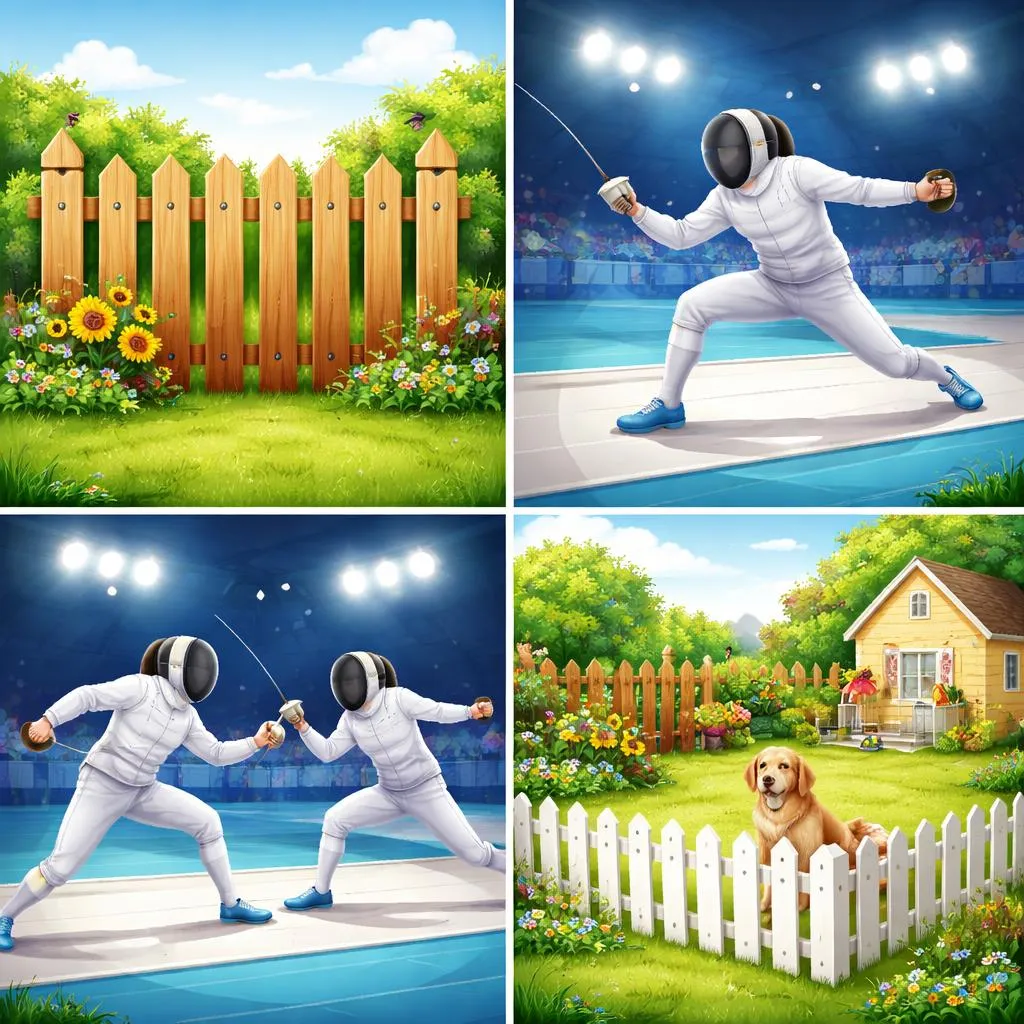 Was ist der Unterschied zwischen Fence, Fencer, Fencing und Fenced auf Englisch?