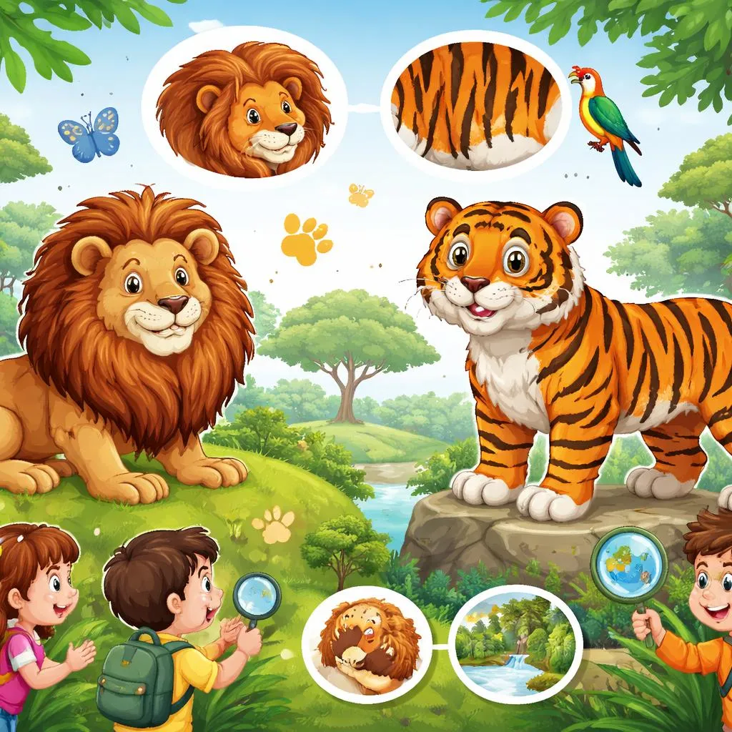獅子和老虎的區別是什麼? 兒童英語