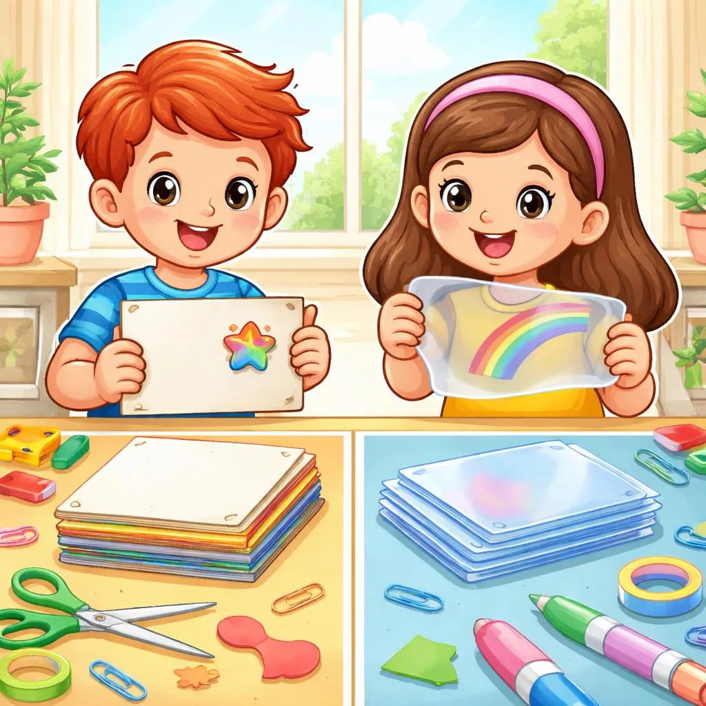 What Is the Flat Object and Bendy Material Difference Between Card and Plastic for Kids?