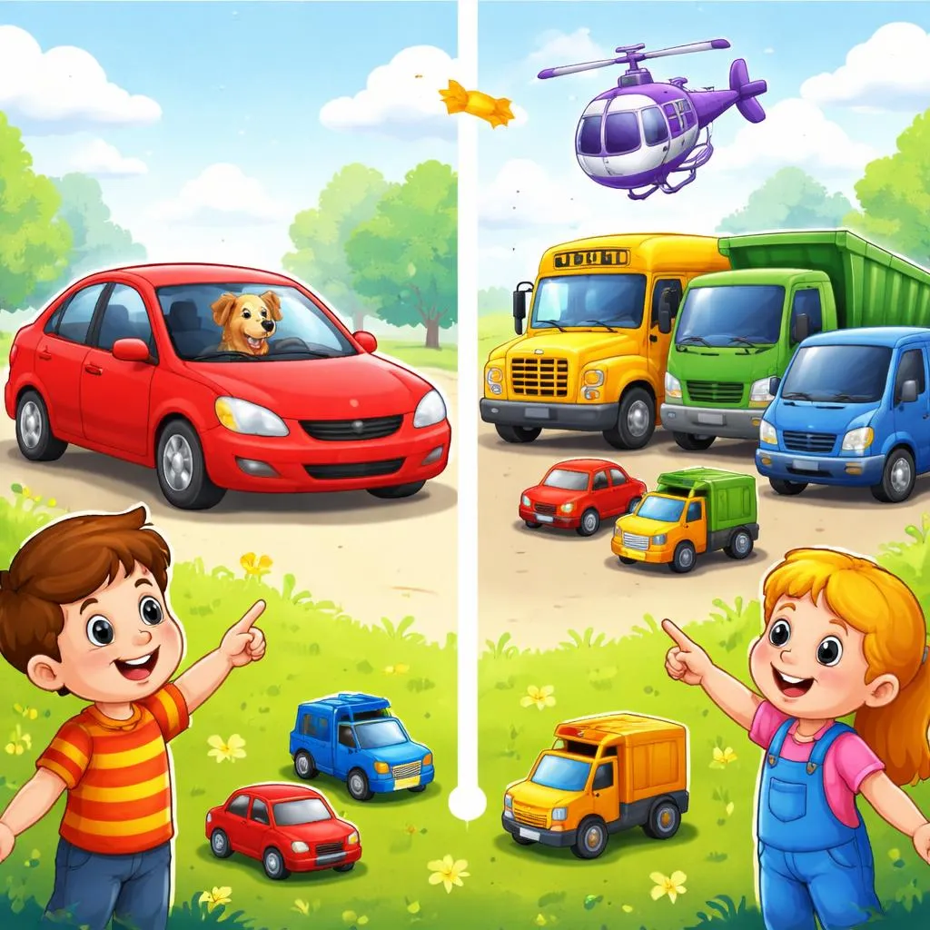 Apa Perbedaan yang Menyenangkan dan Mudah Antara Mobil dan Kendaraan untuk Anak-Anak?