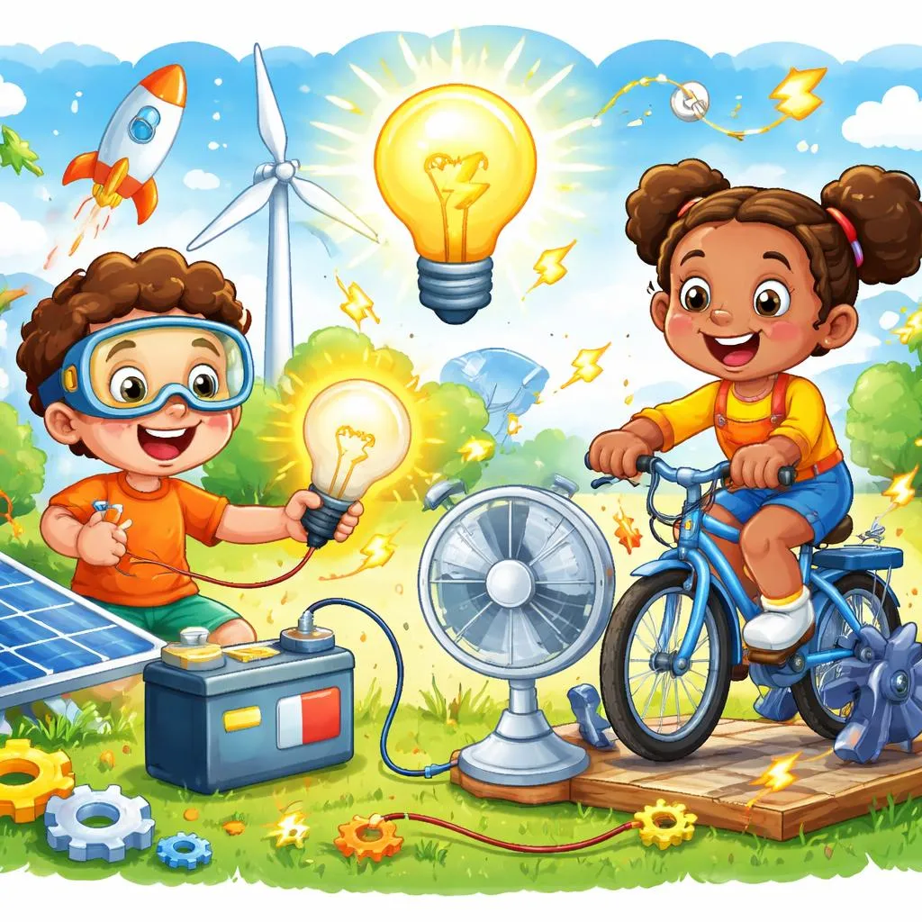 Qual é a diferença divertida e poderosa entre energia e potência para crianças?