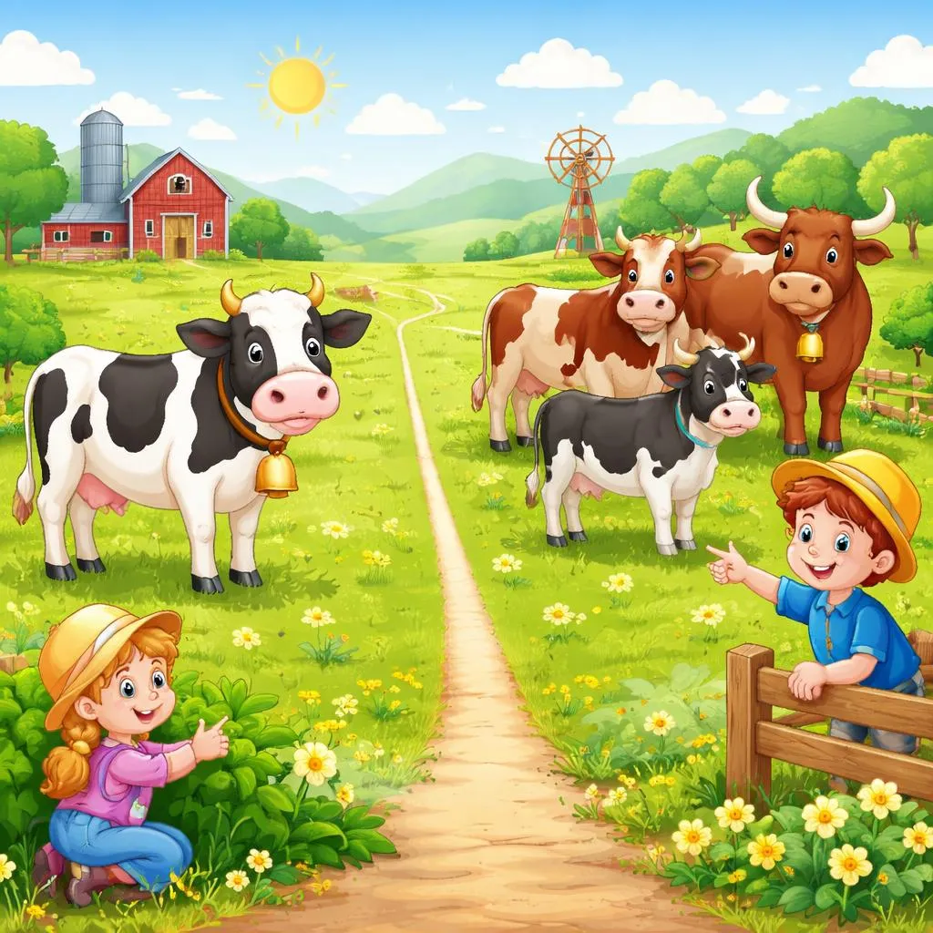Qual é a principal diferença entre vaca e gado para crianças?