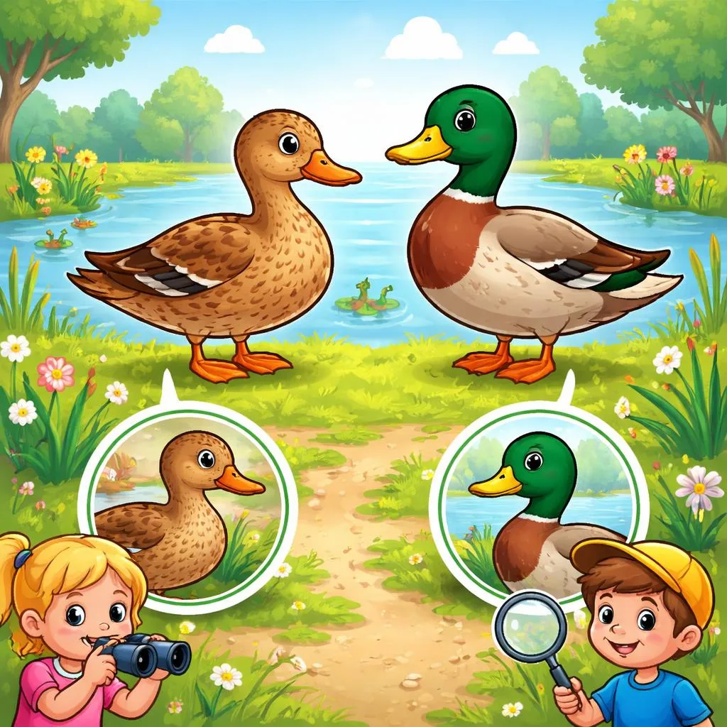 Was ist der Hauptunterschied zwischen Ente und Erpel für Kinder?