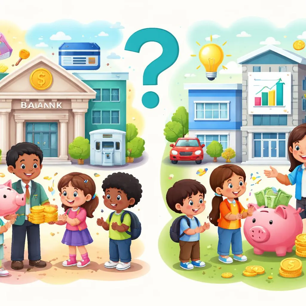 Apa Perbedaan Uang dan Manajemen Antara Bank dan Keuangan untuk Anak-Anak?