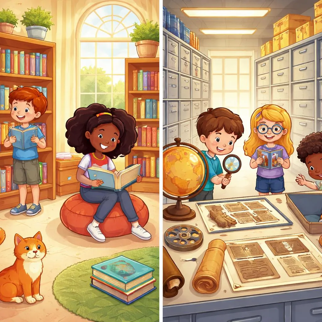 What Is the Quiet and Historical Difference Between a Library and an Archive for Kids?