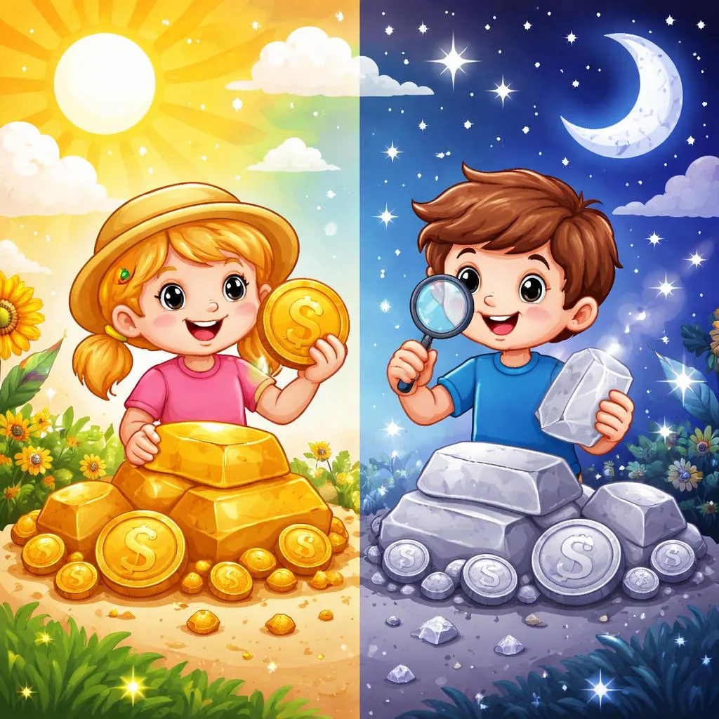 What Is the Sunny and Moonlight Metal Difference Between Gold and Silver for Kids?