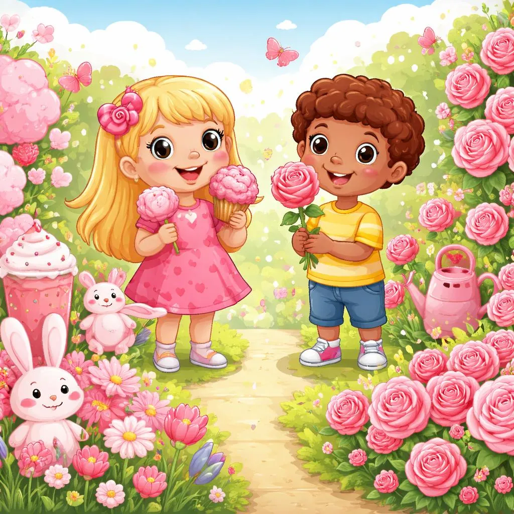 Qual é a Doce e Florífera Diferença entre Rosa e Rosado para Crianças?