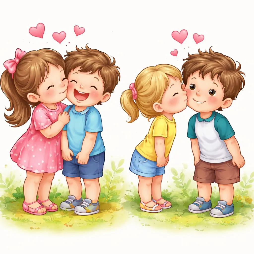What is the Sweet Difference Between a Kiss and a Peck for Children?
