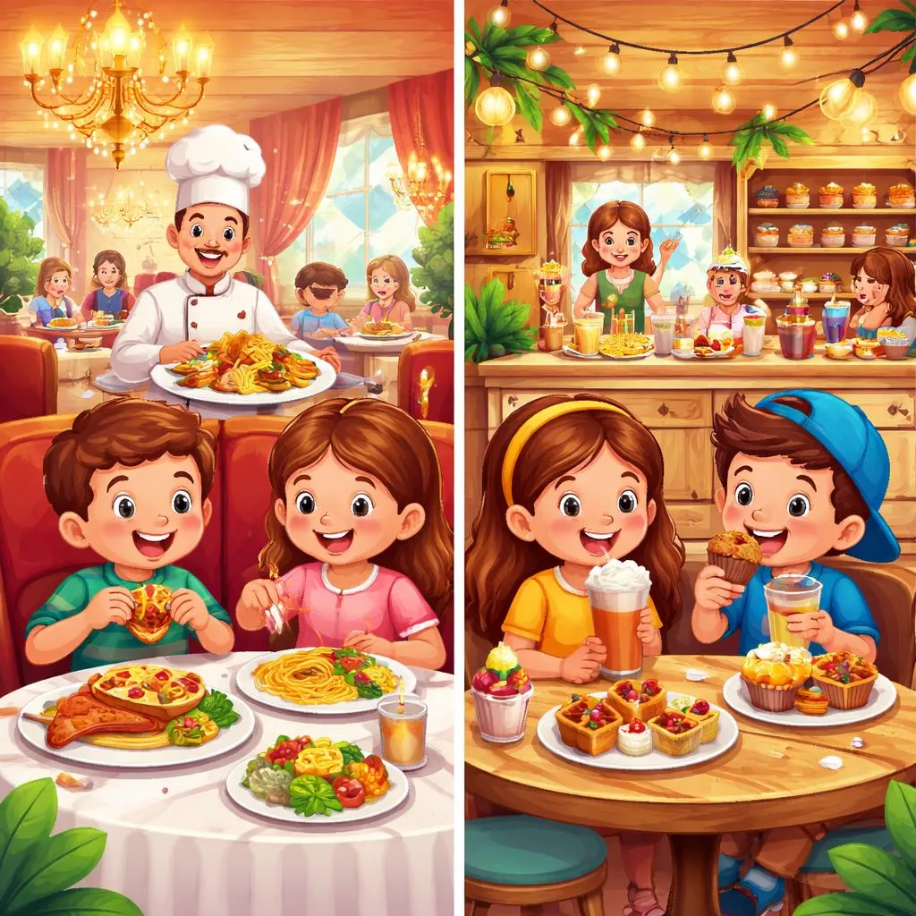 Apa Perbedaan yang Lezat dan Menyenangkan antara Restoran dan Kafe untuk Anak-Anak?