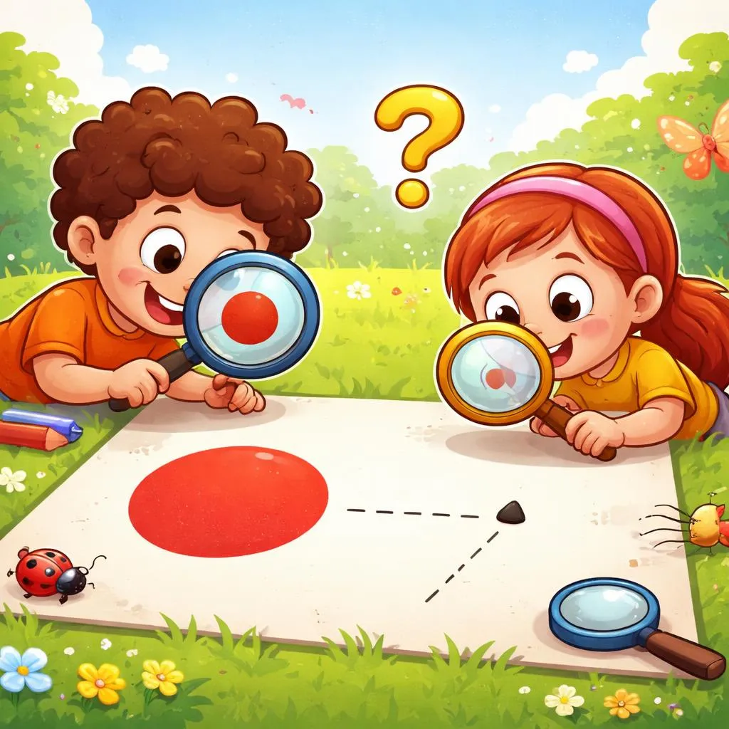 Qual é a diferença minúscula e específica entre um ponto e um ponto para crianças?