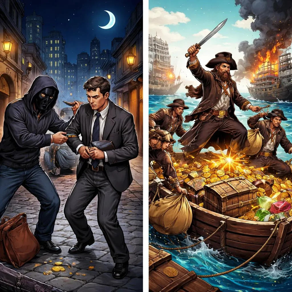 What is the True Difference Between the Words Rob and Plunder?