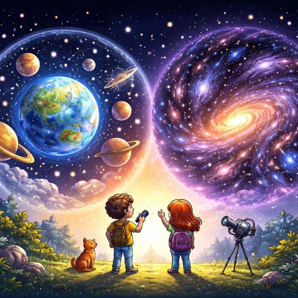 Qual é a Vasta e Misteriosa Diferença entre o Universo e o Cosmos para Crianças?