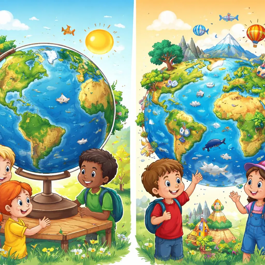 Apa Perbedaan yang Utuh dan Bulat Antara Dunia dan Globe untuk Anak-Anak?