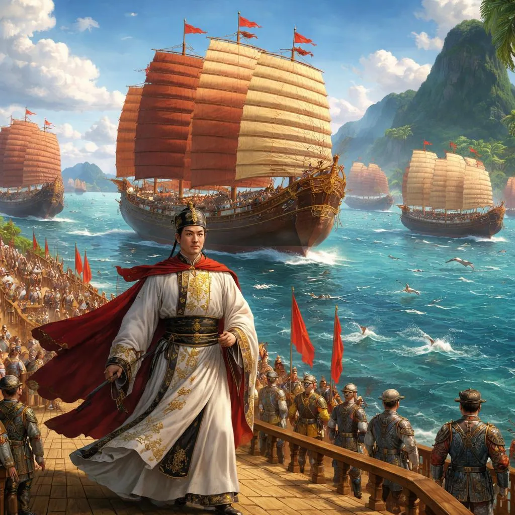 ¿Qué tipo de flota transportó a 28,000 hombres a través del océano Índico? Historia de celebridades: Zheng He