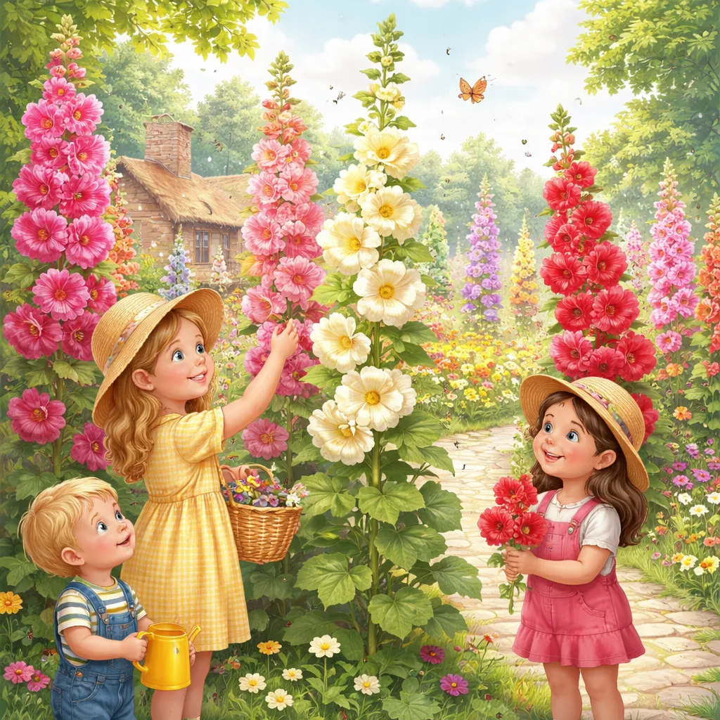 Apa yang Membuat Bunga Hollyhock Menjadi Favorit Taman Rumah dengan Bunga Berumbai untuk Anak-Anak?