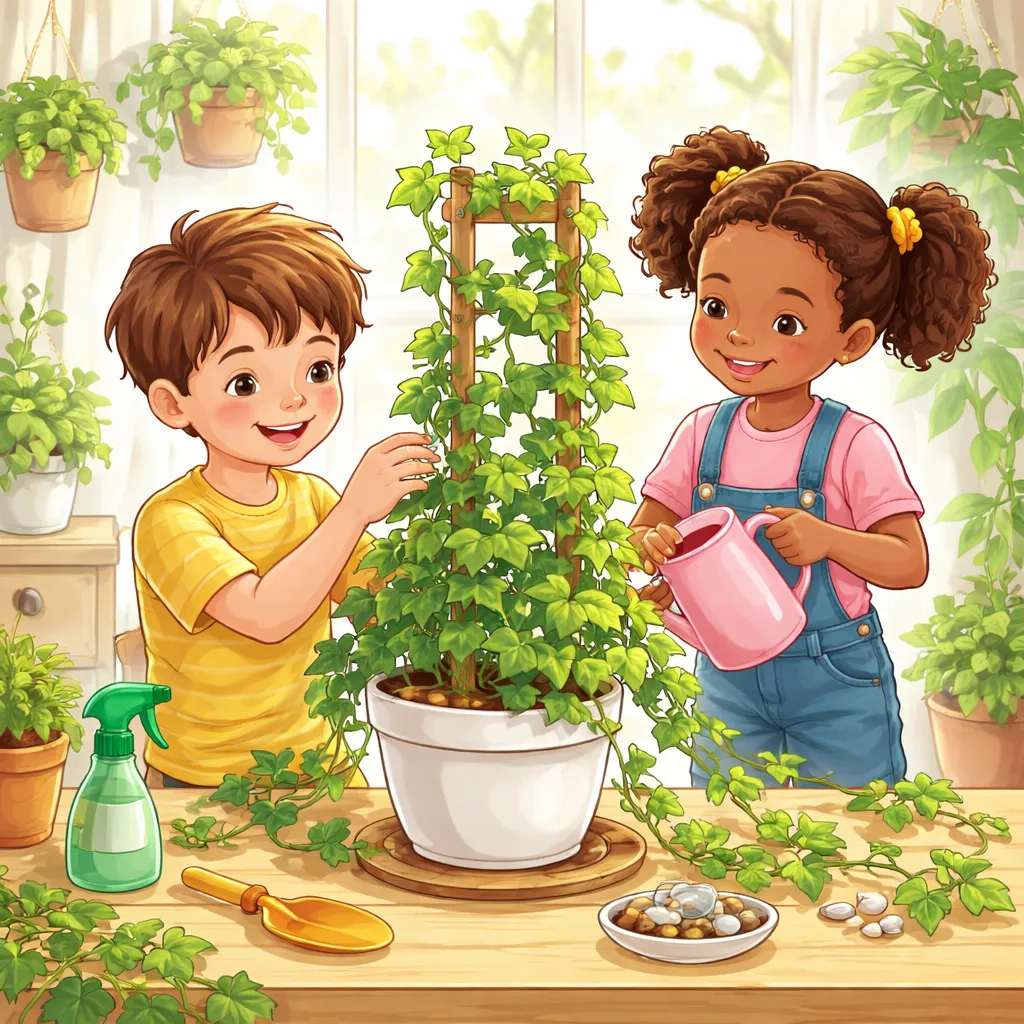 Apa yang Membuat Tanaman Ivy Menjadi Tanaman Hijau Panjat dengan Daun Berbentuk Bintang yang Dapat Tumbuh di Dalam Ruangan oleh Anak-Anak?