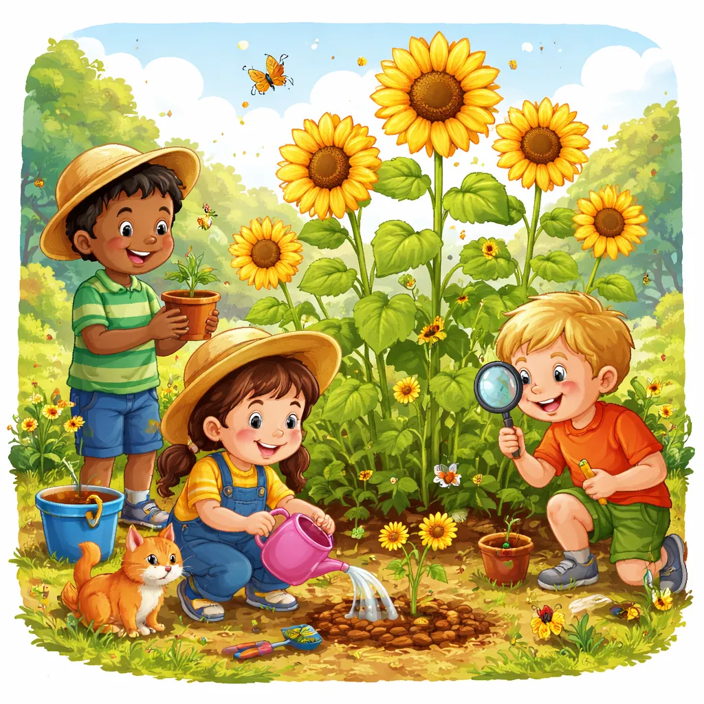 是什么让向日葵成为孩子们探索自然和成长的快乐方式？