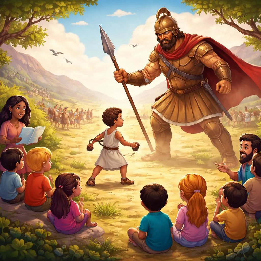 What Makes the Children's Bible Story David and Goliath Perfect for Teaching Courage and Language?