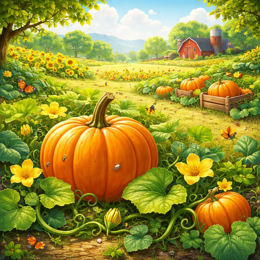 Raksasa Oranye Apa yang Tumbuh di Sulur yang Terbentang? Mari Belajar tentang Tanaman Labu!